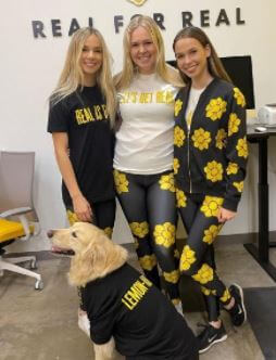 Stella Beador with her elder sister Sophie and twin sister Adeline.